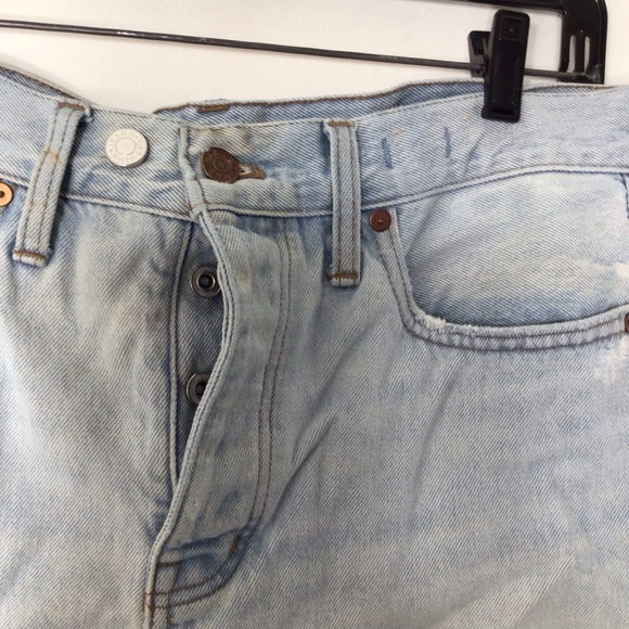 MADEWELL denim jeans shorts women 28 cutoff light wash relaxed - Picture 2 of 9